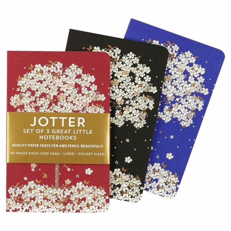 Peter Pauper Press, Jotter, notatnik kieszonkowy, Spadające Kwiaty, 9-14 cm, 3 szt.