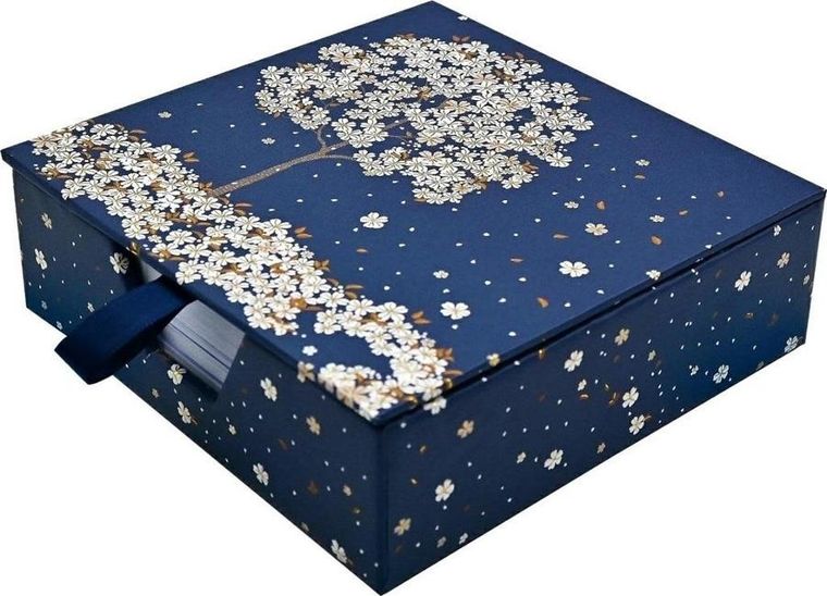 Peter Pauper Press, karteczki zdobione, kostka biurowa, spadające kwiaty