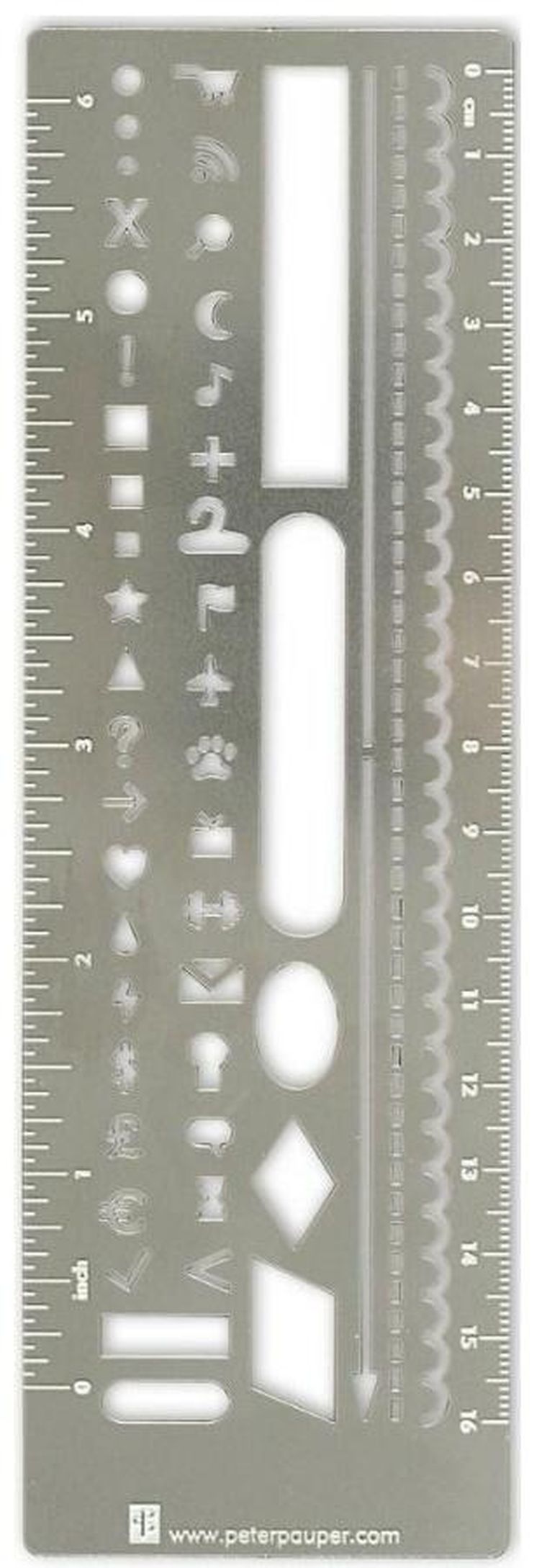 Peter Pauper Press, zakładka metalowa z szablonem i linijką