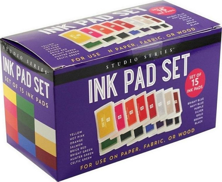 Peter Pauper Press, zestaw, poduszka do pieczątek, 15 szt.
