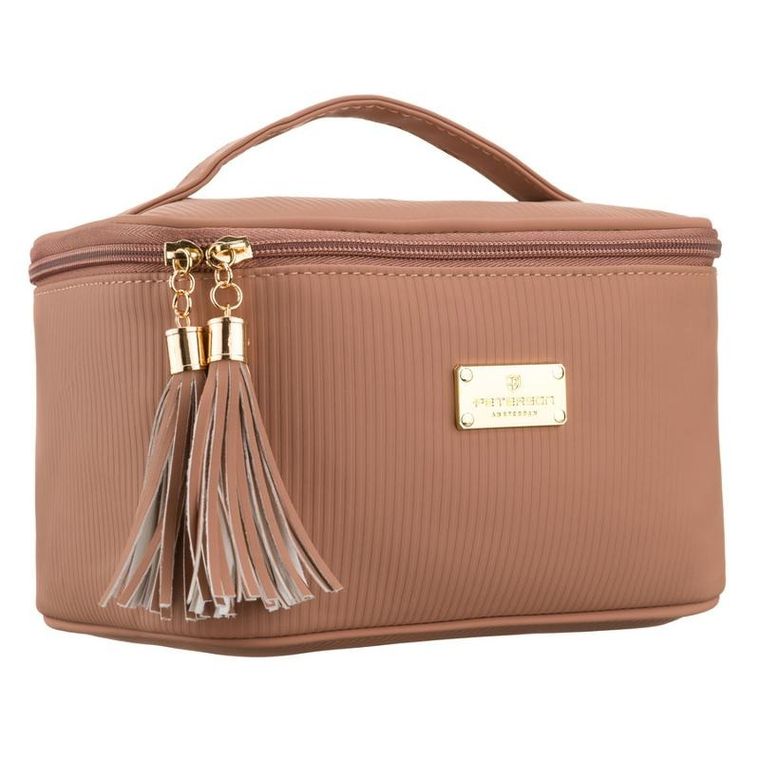 Peterson, kosmetyczka kuferek, tkanina syntetyczna, beżowa