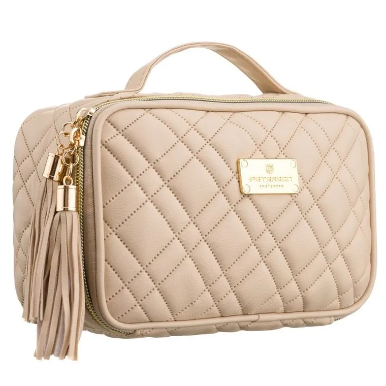 Peterson, kosmetyczka z uchwytem, tkanina syntetyczna, beżowa