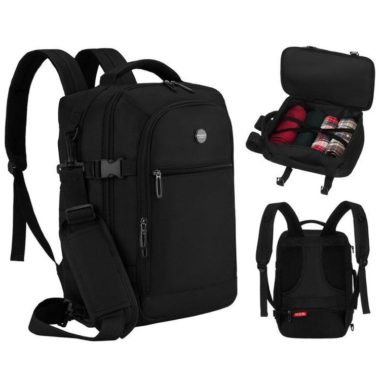 Peterson, plecak podróżny plecak, 2-komorowy, czarny