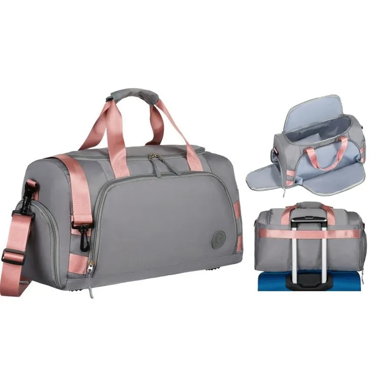 Peterson, torba weekendowo-podróżna, szaro-różowa