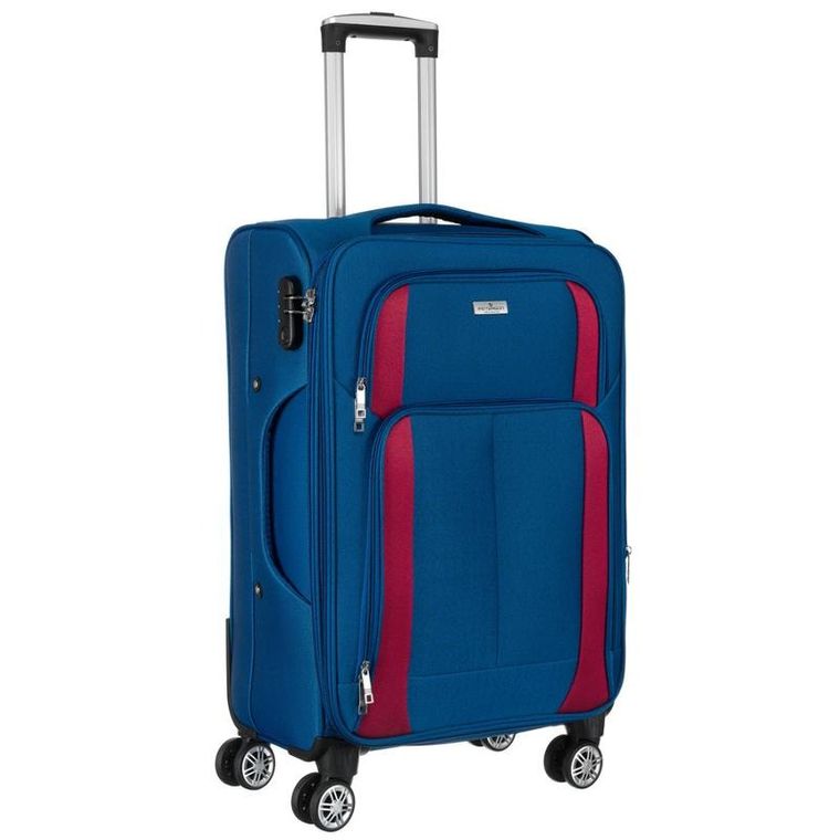 Peterson, walizka kabinowa, mała, niebiesko-czerwona, 58 cm