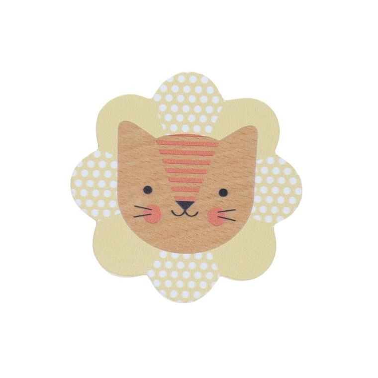 Petit Collage, grzechotka drewniana, lew