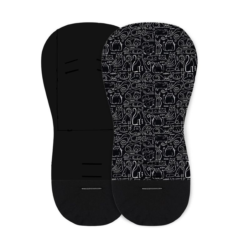 Petite&Mars, Cats, wkładka do wózka, dwustronna, foamy black