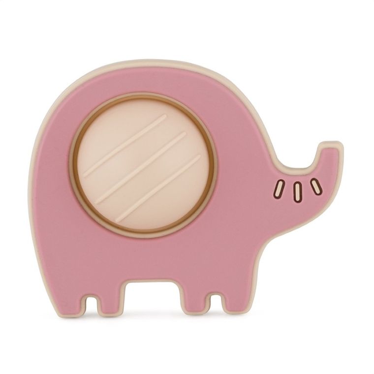 Petite&Mars, Elephant Edwin, silikonowa zabawka pop-up, dusty rose, 6m+