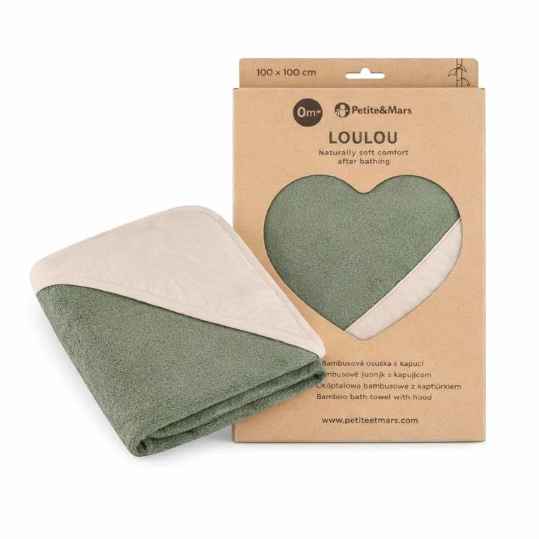 Petite&Mars, Loulou, okrycie kąpielowe z kapturkiem, bambusowe, Botanic Tones, 100-100 cm