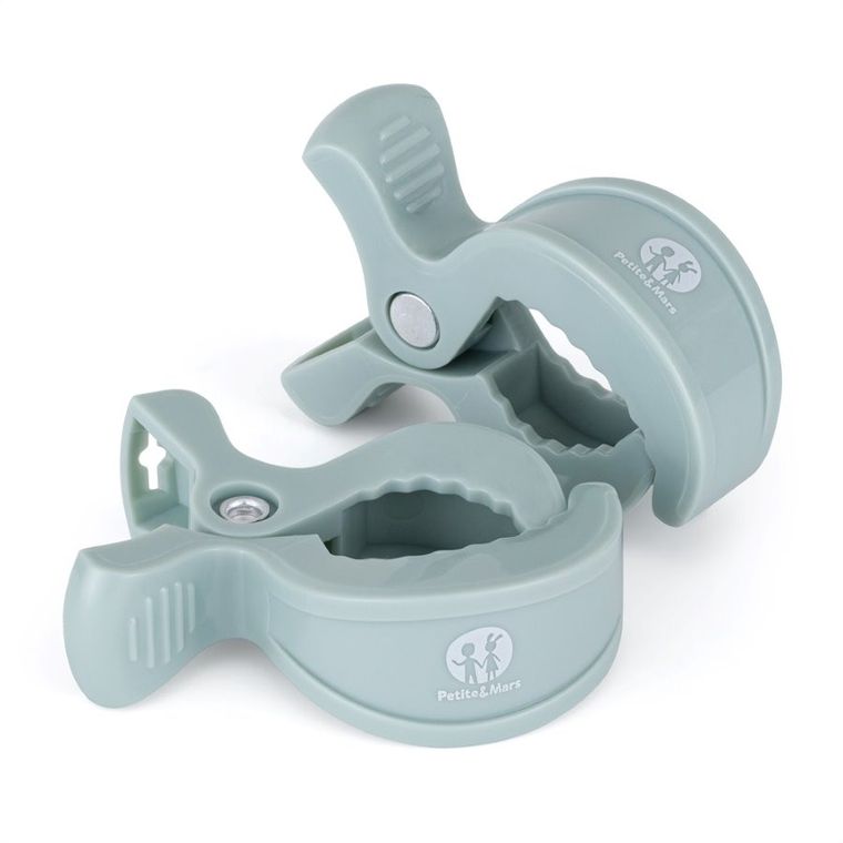 Petite&Mars, Peg, klipsy do wózka, Green, 2 szt.