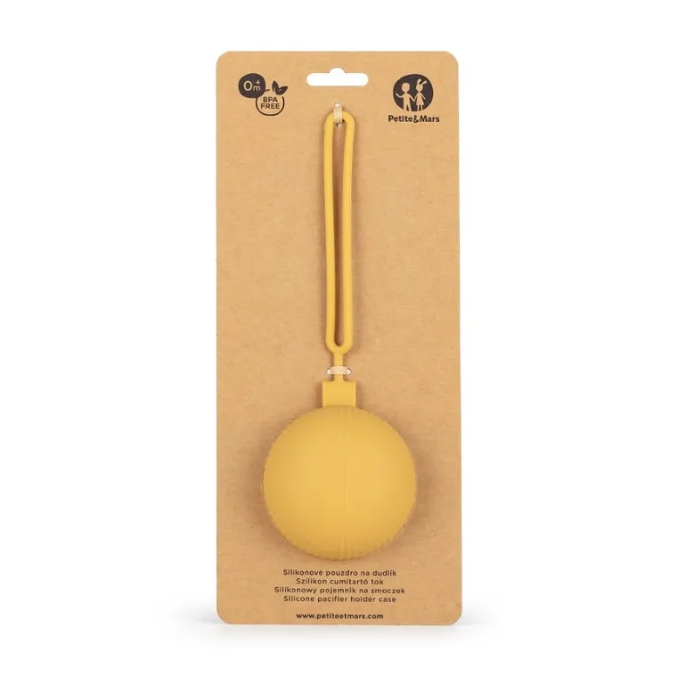 Petite&Mars, Take&Match, silikonowe etui na smoczek, Intense Ochre, 6m+