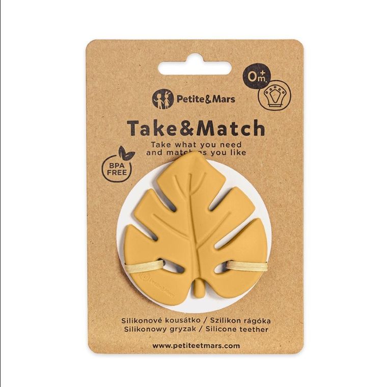 Petite&Mars, Take&Match, silikonowy gryzak, Intense Ochre, 6m+