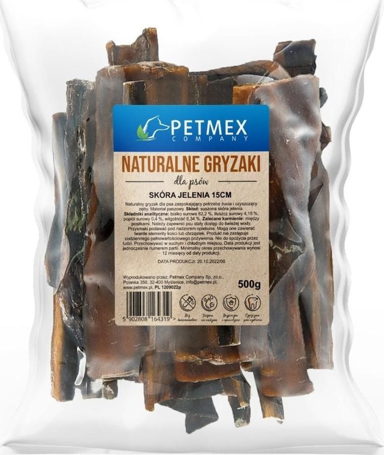 Petmex, Gryzak naturalny skóra z jelenia 500g