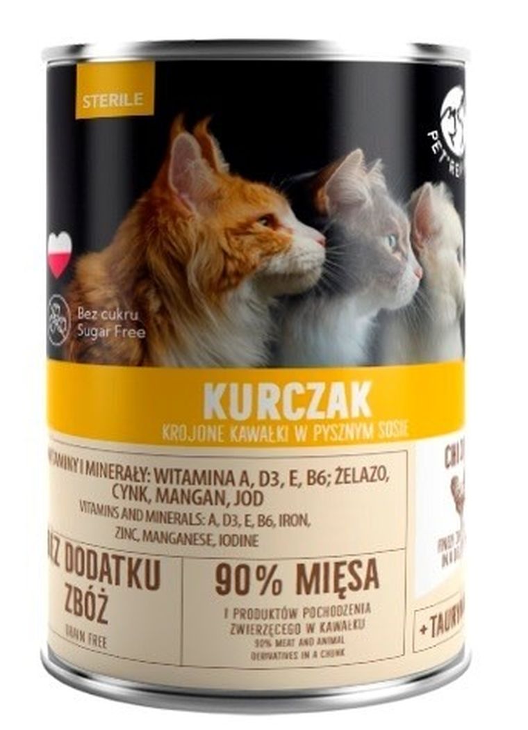 PetRepublic, sterill, z kurczakiem, karma mokra dla kota, 400g