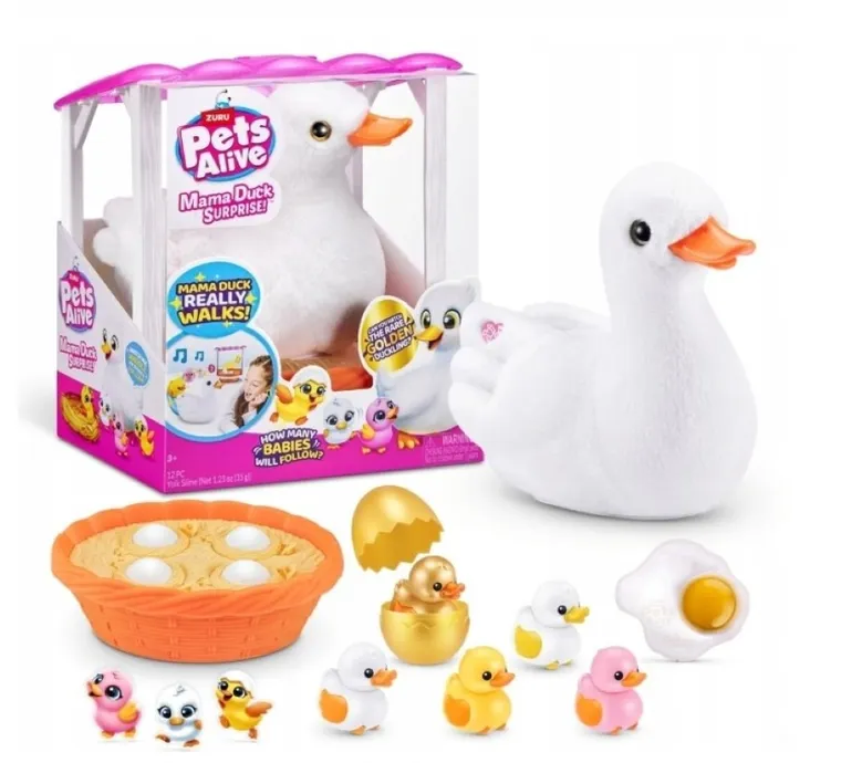 Pets Alive, Mama Kaczka i dziecko niespodzianka, pluszowa zabawka interaktywna
