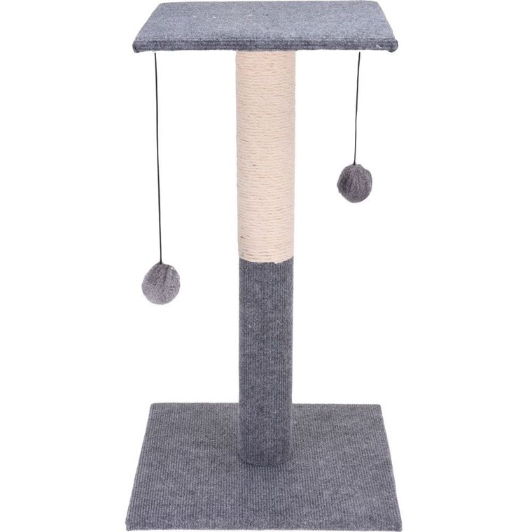 Pets Collection, drapak dla kota z pomponikami, 60 cm, szary