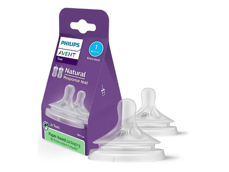 Philips Avent, Responsywne Smoczki Natural, smoczek do butelki, 0m, 2 szt.