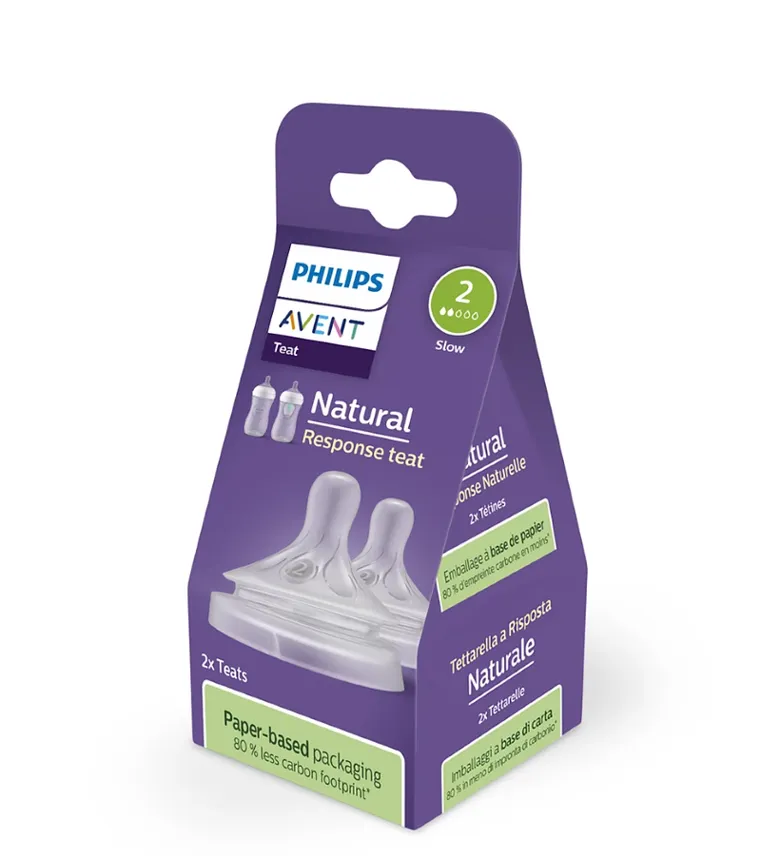 Philips Avent, Responsywne Smoczki Natural, smoczek do butelki, 0m+, 2 szt.