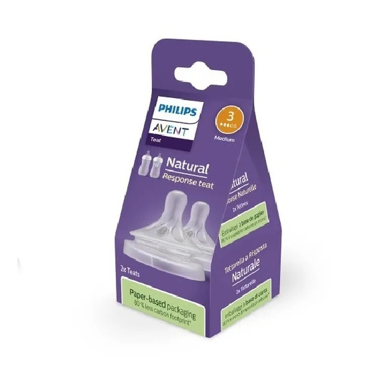 Philips Avent, Responsywne Smoczki Natural, smoczek do butelki, 1m+, 2 szt.