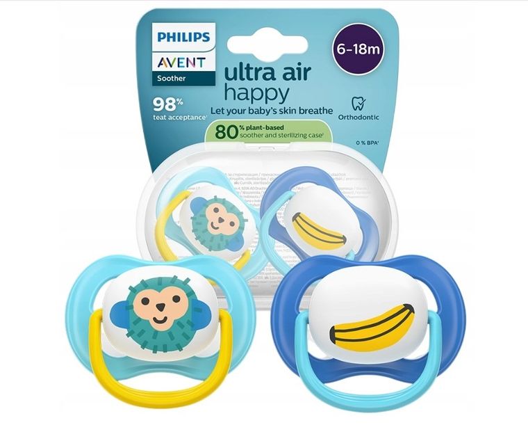 Philips Avent, Ultra Air, smoczek ortodonotyczny, 6-18m, 2 szt.
