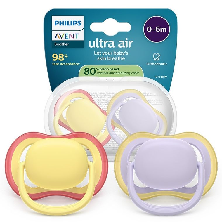 Philips Avent, Ultra Air, smoczek ortodontyczny, 0-6 m 2 szt.