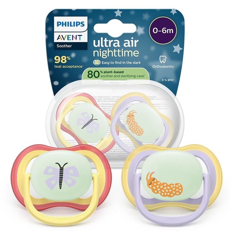 Philips Avent, Ultra Air, smoczek ortodontyczny, 0-6 m, 2 szt.