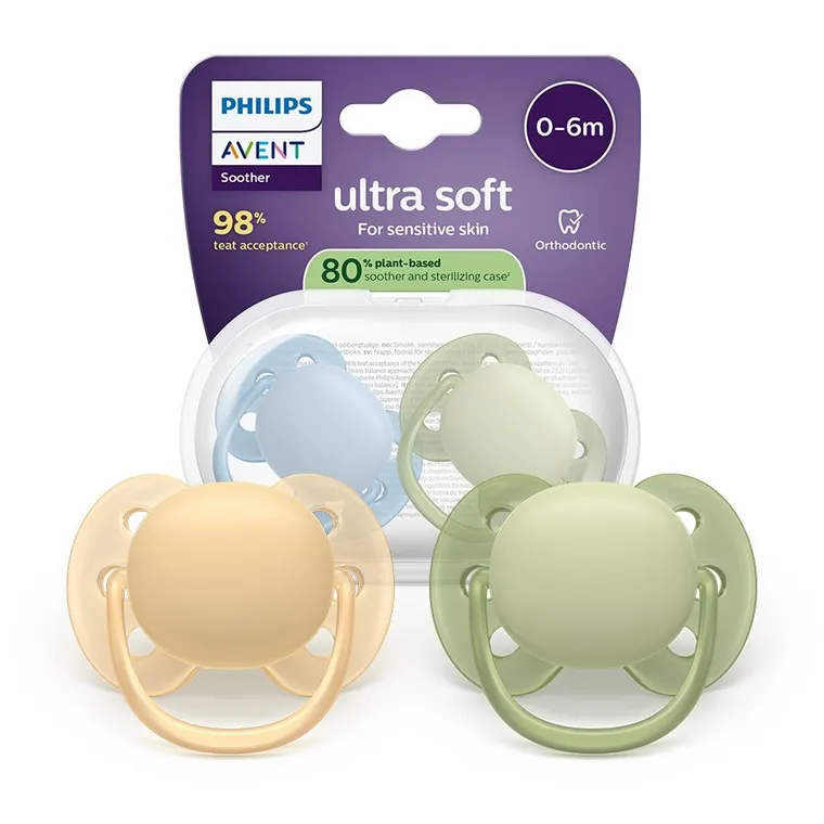 Philips Avent, Ultra Soft, smoczek ortodontyczny, 0-6 m, 2 szt.