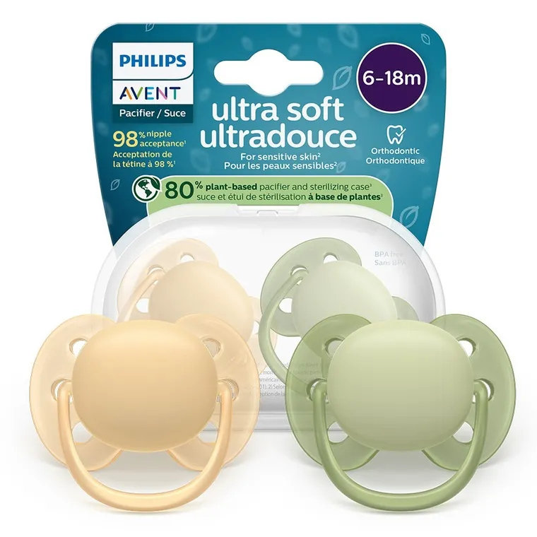 Philips Avent, Ultra Soft, smoczek ortodontyczny, 6-18 m, 2 szt.