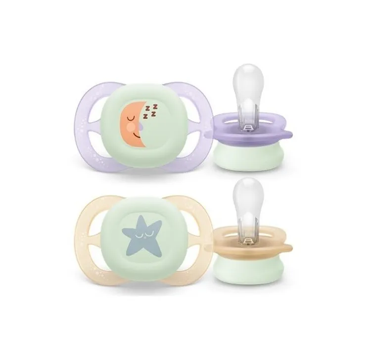 Philips Avent, Ultra Start Night, smoczek uspokajający, 0-2m, 2 szt.