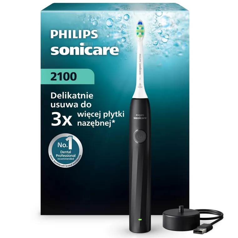 Philips, Sonicare 2100, szczoteczka soniczna, czarna, HX4021/02