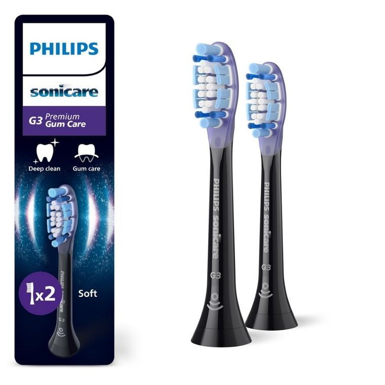 Philips, Sonicare, Premium Gum Care G3, końcówki do szczoteczki, czarne, 2 szt., HX9052/88