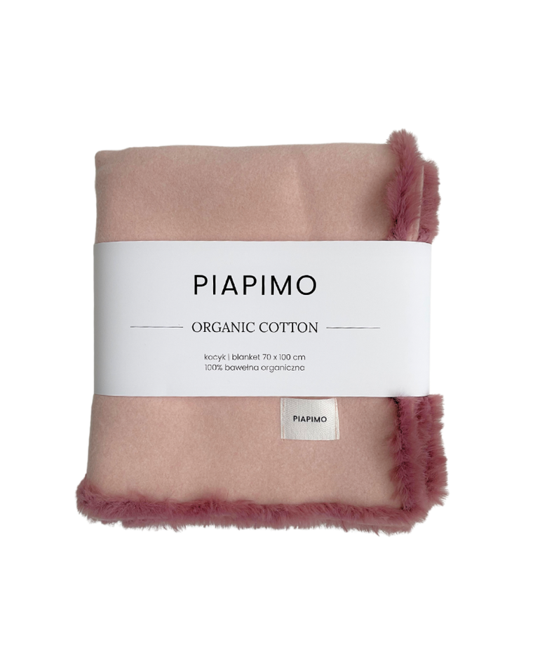 Piapimo, kocyk z bawełny organicznej, różowy, 75-100 cm