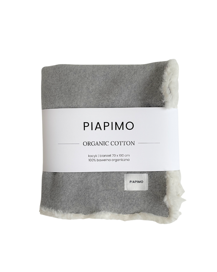 Piapimo, kocyk z bawełny organicznej, szary, 75-100 cm