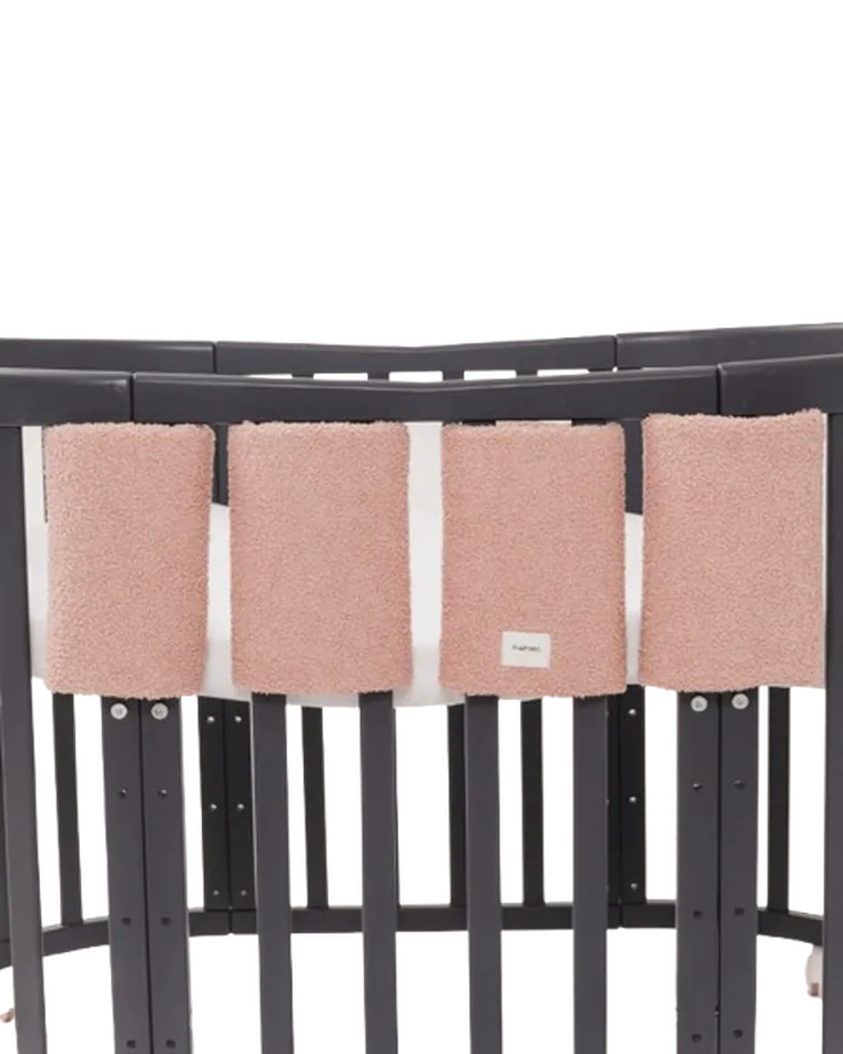 Piapimo, Teddy, ochraniacze modułowe na łóżeczko, róż, 4 szt.
