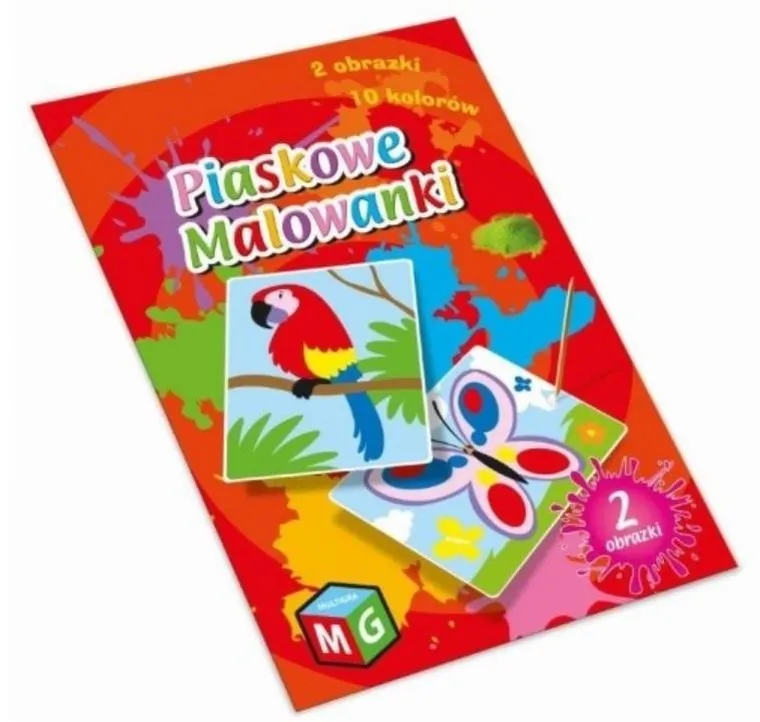 Piaskowe malowanki. Motyl i papuga