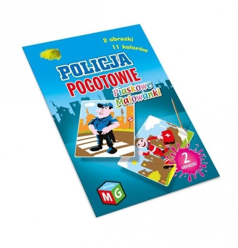 Piaskowe malowanki. Policja Pogotowie