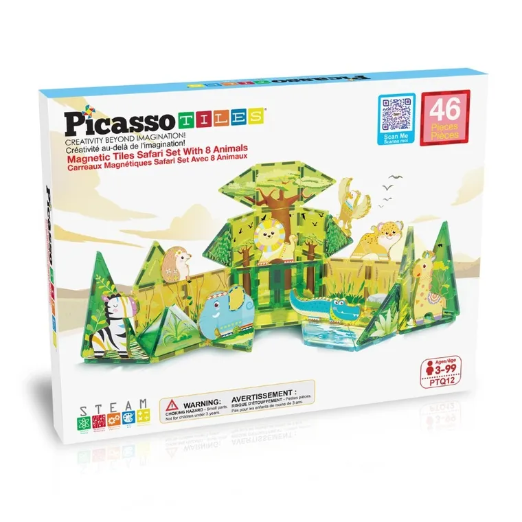 Picasso, Safari, klocki magnetyczne, 46 elementów