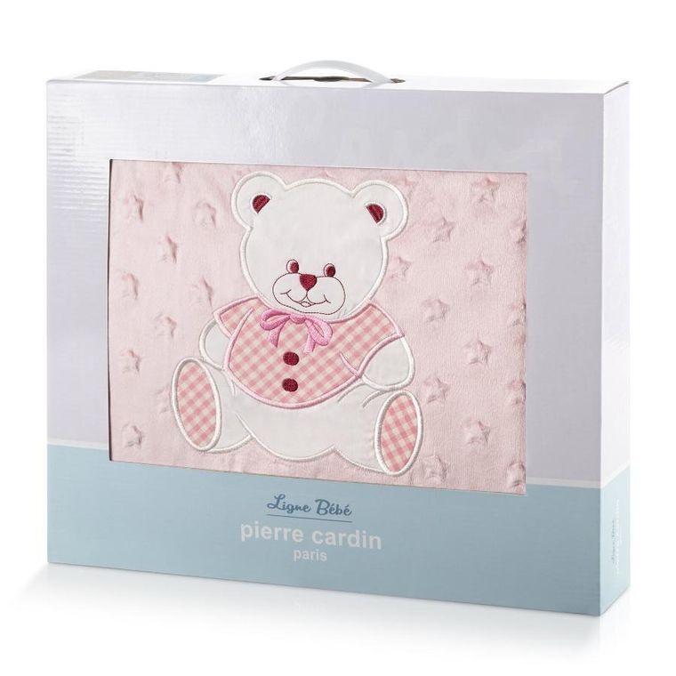 Pierre Cardin, kocyk dziecięcy, 80-110 cm, różowy