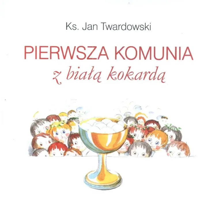 Pierwsza Komunia z białą kokardą