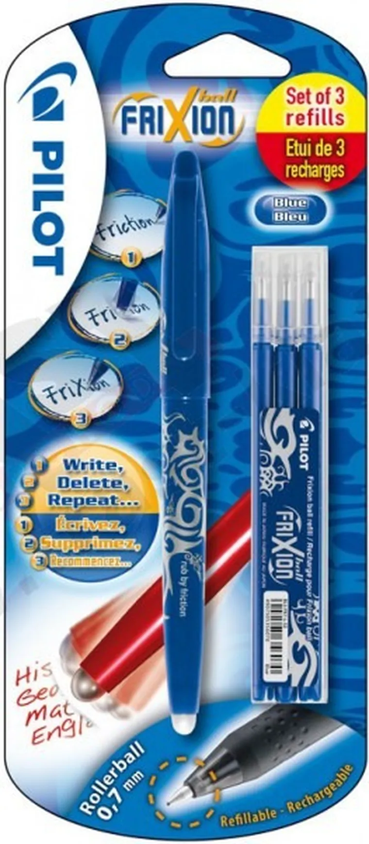 Pilot, Frixion, pióro kulkowe + 3 wkłady