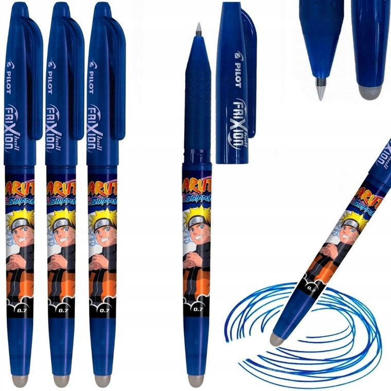 Pilot, Naruto, Frixion, pióro kulkowe, niebieskie, 1 szt.