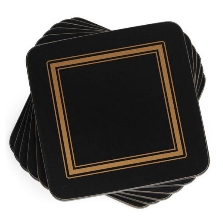 Pimpernel, podkładki pod kubek, małe, czarne, 6 szt.