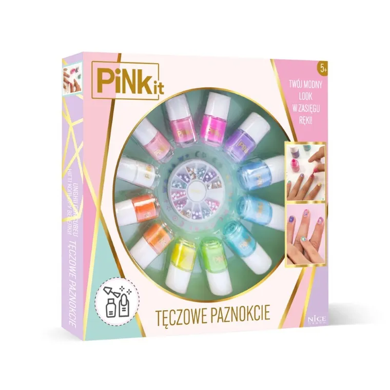 Pink It, Tęczowe paznokcie, zestaw lakierów do paznokci