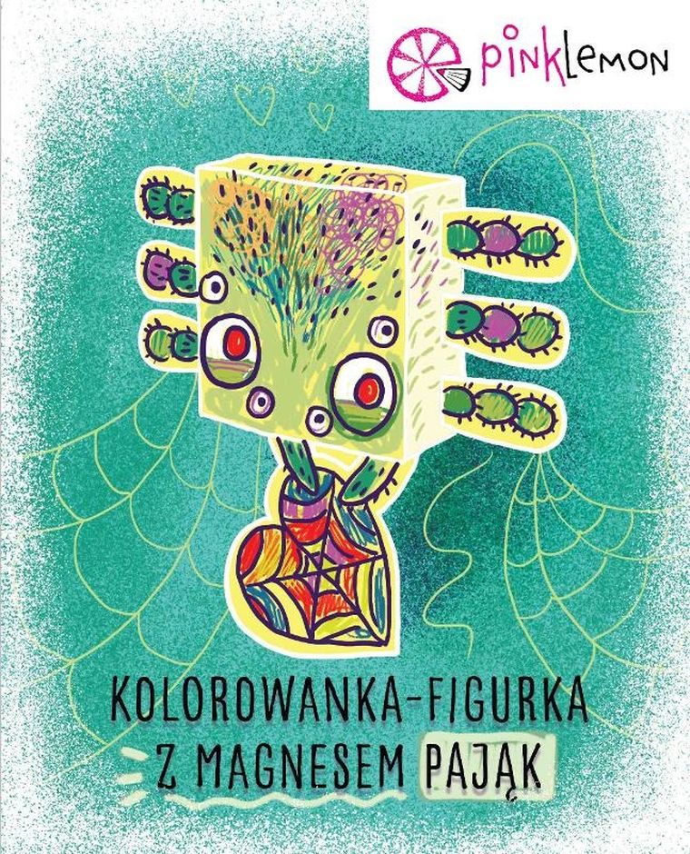 Pink Lemon, figurka do kolorowania z magnesem, pająk