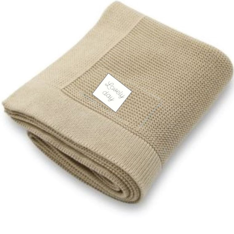 Pinokio, Lovely Day, kocyk bawełniany, beż, 90-90 cm