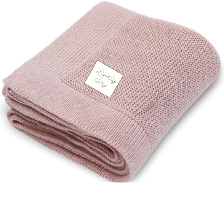 Pinokio, Lovely Day, kocyk bawełniany, róż, 90-90 cm