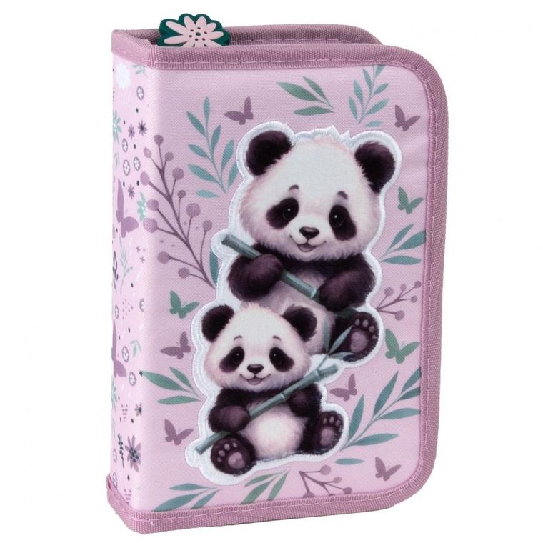 Piórnik rozkładany, jednokomorowy, z wyposażeniem, Panda
