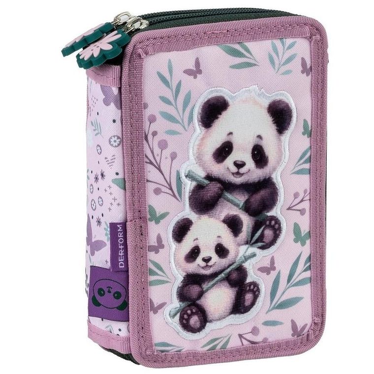 Piórnik rozkładany, podwójny, z wyposażeniem, Panda