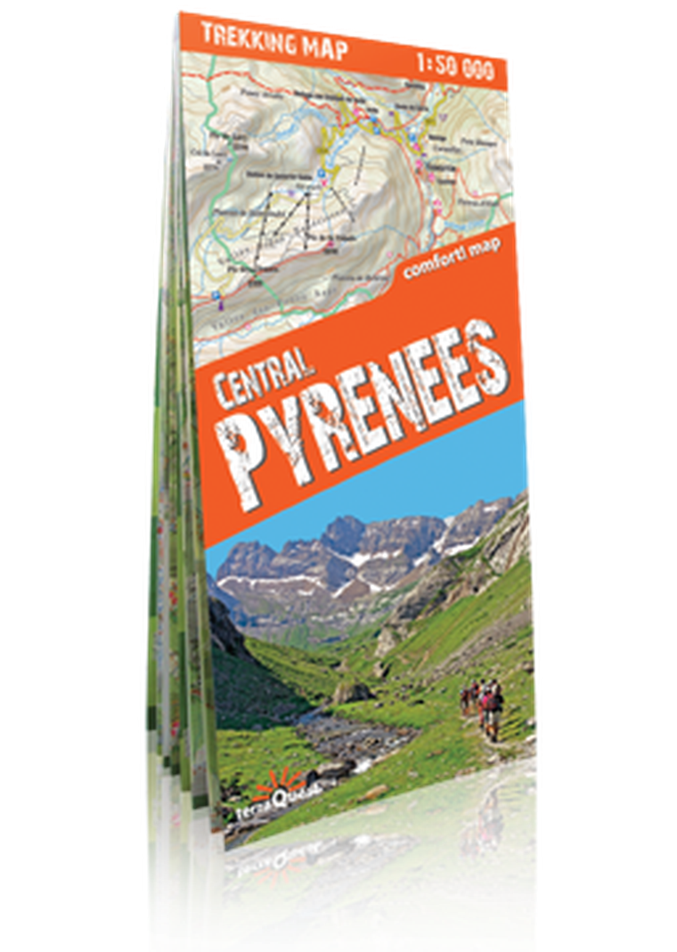 Pireneje Środkowe (Central Pyrenees). Laminowana mapa trekkingowa 1:50 000