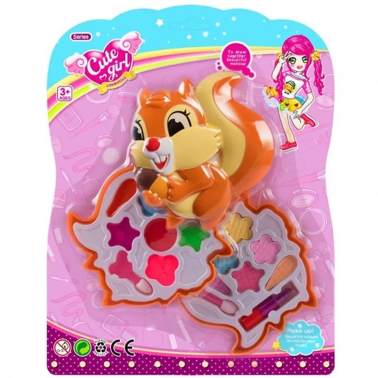 Pisarek, zestaw kosmetyków, cienie, błyszczyk, wiewiórka